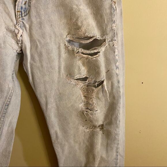 VNTG LEVIS destroyed high waisted mom jeans 33x36 grunge made in USA - Picture 5 of 11
